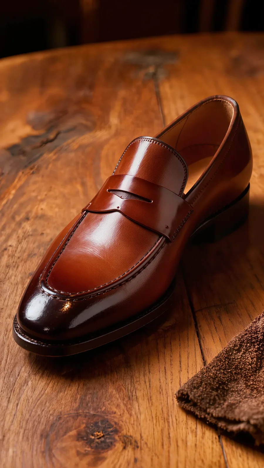 Cognac Penny Loafer — after