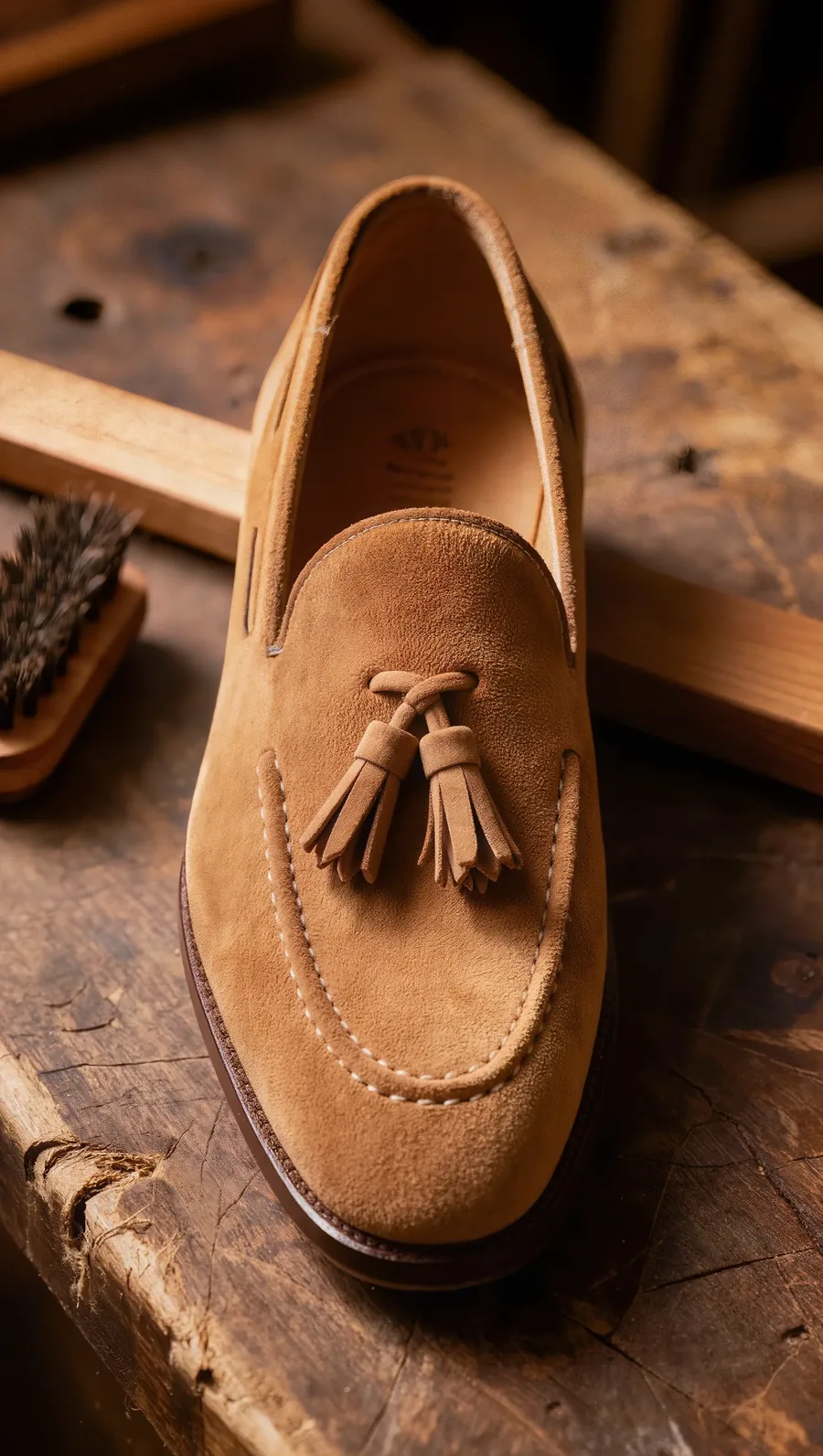 Tan Suede Loafer — after