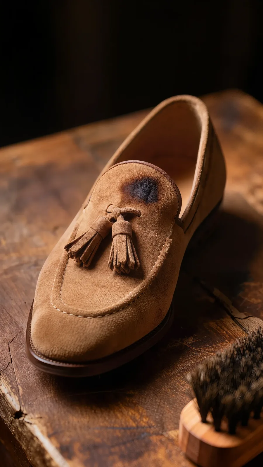 Tan Suede Loafer — before